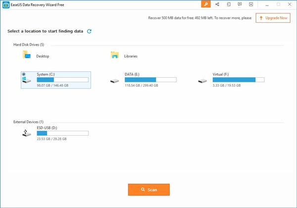 EaseUS Data Recovery Software Wizard Free
